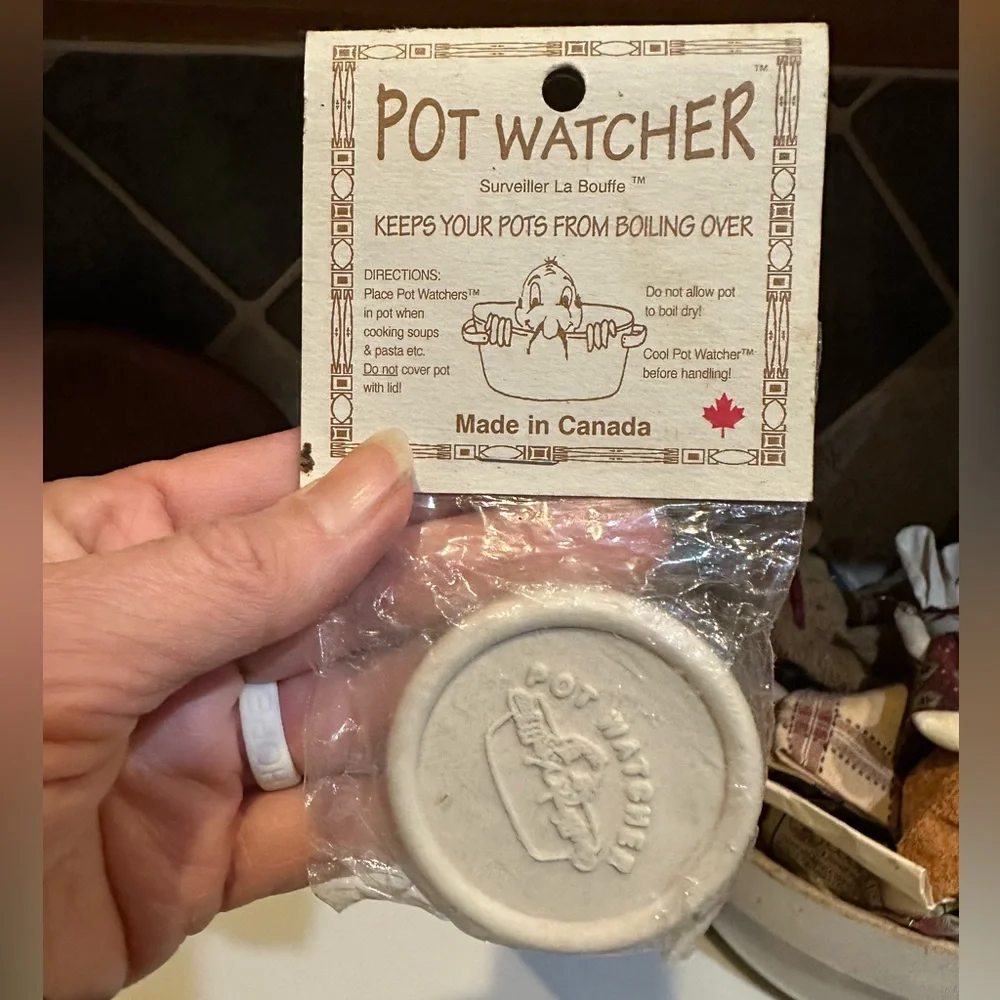 VTG POT WATCHER DISC CANADA BOIL BAKE COOK KITCHEN TOOL COLLECTIBLE CLAY CERAMIC